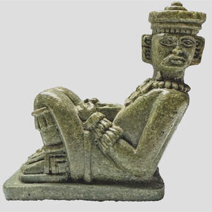 Vintage Chacmool Toltec Mayan Figurine Crushed Stone Resin Composite As Is Read